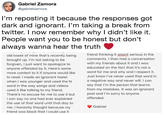 Gabriel Zamora @gabrielzamora l'm reposting it because the responses got dark and ignorant. I'm taking a break from twitter. I now remember why I didn't like it People want you to be honest but don't always wanna hear the truth old tweet of mine that's recently being brought up. I'm not asking to be forgiven, I just want to apologize to anyone offended by it. Here's some more context to it if anyone would like to read: I made an ignorant tweet when I was younger and used the N word in the way songs and videos used it like talking to my friend There's no excuse for me to use it but I can say no one had ever explained the use of that word until that day to me. I honestly thought because my friend was black that I could use it friend thinking it wasnt serious in the comments. I then had a conversation with my friends about it and I was educated on the fact that it's not a word for me and why and I respect it. Just know I've never used that word in a negative way and never will.I can say that I'm the person that learns from my mistakes. It was an ignorant post and l'm sorry to anyone offended Gabriel