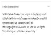Is Chuck Tingle actually involved? Yes! After the tweets Chuck and Zoe exchanged in the story, they kept in touch via DMs for the following months. This is also how Chuck sent Zoe as his official representative to the Hugo Awards to prove love is real https://boingboing.net/2016/05/06/weird-p----author-who-was-drag.html They continue to go back and forth about game stuff today!