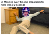 Eli Manning every time he drops back for more than 0.2 seconds