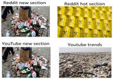 Reddit new section Reddit hot section YouTube new section Youtube trends