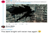 Polygon @Polygon 22h Update: DC Comics will remove Batman's penis from all future print editions of Batman: Damned. polygon.com/comics/2018/9/... 202 t216 579 Bruno Malta @BrunoMaltus Replving to @Polvgon The dark knight will never rise agair