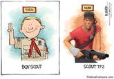 NOW THEN 2 BOY SCOUT SCOUT TF2 PoliticalCartoons.com