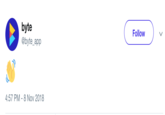 byte @byte_app Follow 4:57 PM-8 Nov 2018
