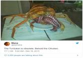 Mana @damana The Turduken is obsolete. Behold the Cthuken. 1,199 5:22 AM - Dec 16, 2013 2,250 people are talking about this