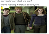 do you know what we are? we're f------ horcrux destroyers