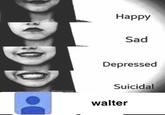 Happy Sad Depressed Suicidal walter