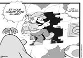 TH- THIS IS MY HOLE! IT WAS A-ME! 0. cartoon black and white mammal text vertebrate fictional character human behavior line art comics fiction art