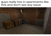 guys really live in apartments like this and don't see any issue
