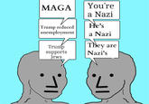 MAGAYou're a Nazi Trump reduced He's unemployment y are Trump supports Jews Nazi's