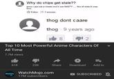 Why do chips get stale?? grossリust eat a cheeto and it was NASTY eww , like all stale & crap. Follow 7 answers thog dont caare thog 9 years ago Top 10 Most Powerful Anime Characters Of All Time 7.7M views 61K 23K Share Download Add to molo WatchMojo.com jO.comSUBSCRIBEDN 17M subscribers
