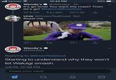 l Verizon 12:42 PM 66% Wendy's @Wendys 2h let's go! #NationalRoastDay 08,109 t 1,980 11.5K It's go time! You want the roast? Then Unie @GreenTeaDood 6m Roast me. 9 1 Wendy's e @Wendys Replying to @GreenTeaDood Starting to understand why they won't let Waluigi smash. 1/4/19, 12:39 PM Tweet your reply