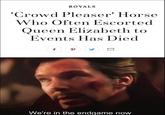 ROYALS Crowd Pleaser' Horse Who Often Escorted Queen Elizabeth to Events Has Died We're in the endgame now