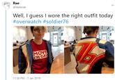 Rae @skelerae Well, I guess I wore the right outfit today #overwatch #soldier76 MOVE I'M GA 11:36 PM - 7 Jan 2019