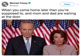 Waiting at the door Michael Tracey @mtracey Follow When you come home later than you're supposed to, and mom and dad are waiting at the door