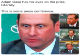 Adam Gase has his eyes on the prize. Literally. This is some press conference. OYOTA Go Places TOYOTA Lets Go Paces Jets Introduce Head Coach Adam Gase TOYOTA Lets Go Place Le TA Places NFL LIVE Jets Introduce Head Coach Adam G