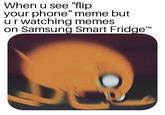Angry Jake When u see "flip your phone" meme but u r watching memes on Samsung Smart Fridge" TM