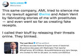 terry crews @terrycrews This same company, AMI, tried to silence me in my lawsuit against @wme and Adam Venit by fabricating stories of me with prostitutes and even went so far as creating fake receipts. l called their bluff by releasing their threats online. They blinked. The Last Word @TheLastWord Jeff Bezos accuses National Enquirer owner of blackmail. @Lawrence discusses with Washington Post reporter @RoigFranzia, @TimOBrien, @JoyceWhiteVance and Jerry George, who worked for AMI for 28 years. on.msnbc.com/2E0iOus
