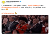 CBS This Morning @CBSThisMorning ווין need to call you back, @alic.akeys and @smokeyrobinson are singing together and it's #GRAMMYS GIF