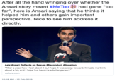 After all the hand wringing over whether the Ansari story meant #MeToo had gone "too far", here is Ansari saying that he thinks it helped him and others gain important perspective. Nice to see him address it directly. Aziz Ansari Reflects on Sexual-Misconduct Allegatioin "After a year, how I feel about it is, I hope it was a step forward. It made me think about a lot, and I hope l've become a better person." vulture.com 10:18 AM-12 Feb 2019
