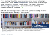 l'm delighted to announce my new design service: the #MANrepeller interiors package My version goes one step further though @youngvulgarian - actual man-eating carnivorous plants Shelf policing: how books (and cacti) make women too 'spiky' for men The.. Guardian Shelf policing: how books (and cacti) make women too 'spiky' for men To create a new relationship,' a life coach advises single women to empty their boudoir of distractions such as books particularly if they're downbeat theguardian.com 4:09 AM-12 Feb 2019