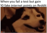 When you fail a test but gain 10 fake internet points on Reddit l happiness noise reddit