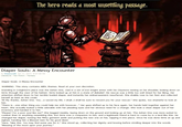 A most unsettling passage indeed... The hero reads a most wisetfling passage. Diaper Souls: A Messy Encounter by GreatLordG, Jan 11,2017, 5127135 PM Literature Fan Fiction/ Fantasy Diaper Souls: A Messy Encounter WARNING: This story contains ABDL themes. Read at your own discretion Standing in Creighton's place was the Ashen One, clad in a set of iron knight armor with his Claymore resting on his shoulder, looking down on Sirris through the visor of his helmet. Sirris looked up at him in a state of disbelief. His rescue was a little too well timed for her liking. Her attention shifted down to her terribly loaded diaper, and instantly her embarrassment resurfaced. She shakily rose to her feet and collected herself as best as she could. "M-My thanks, Ashen One. You...s-saved my life. I shall..I shall be sure to reward you for your rescue." She spoke, too shameful to look at him There is...one other thing you could help me with however..." Her gaze shifted up to his face again, her hands held together against her heart. She actually looked a little adorable with her pleading eyes and her obvious need for a change. She took a clean diaper out of her inventory and handed it to him. "Please? For a poor soul like me?" She begged meekly, laying down on the ground and looking up at him. The Ashen One was more suited to combat than to anything resembling this, but Sirris was a companion to him, and a legitimate friend is hard to come by in a land like this. He changed her diaper, tossing the filthy garment aside and putting the new one on her, tapping it into place. Once he was done Sirris at up and sighed, handing him a Blessed Gem for his good deed Here. Take this. You may find some use for it." She stood up, collecting her dignity and bowing before strolling deeper into the woods. "Blessing of the moon upon your journey.