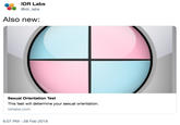IDR Labs @idr_labs Also new: Sexual Orientation Test This test will determine your sexual orientation. idrlabs.com 6:07 PM-28 Feb 2019