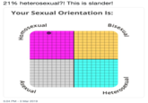 21% heterosexual?! This is slander! Your Sexual Orientation Is: sexual Bis al Heter 5:04 PM -3 Mar 2019