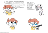 This zombie apocalypse has been hard on everyone, but Shen, oneof them got me. Please Shen, at least I have my friend Jim here with vou have to.li me to make me. I'd rather die than turn evervthina easier. into one ogs those things that took my wife from me. SHENCOMIx.com