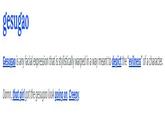 gesugao Gesugao is any facial expression that is stylistically warped in a way meant to depict the "evilness" of a character. Damn, that girl got the gesugao look going on. Creepy.