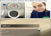 Woman Licks Airplane Toilet for All of Twitter and God to See Trending God left