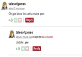 talesofgames Oh god does this artist make p--- o Reply Reply talesofgames about 2 hours ago in reply to talesofgames Update: yes o Reply Reply