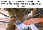 When you're new to reddit and try to defend indian culture in r/india...