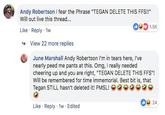 Andy Robertson I fear the Phrase "TEGAN DELETE THIS FFS!" Will out live this thread... 01.5K Like Reply -1w View 22 more replies June Marshall Andy Robertson I'm in tears here, I've nearly peed me pants at this. Omg, I really needed cheering up and you are right, "TEGAN DELETE THIS FFS"! Will be remembered for time immemorial. Best bit is, that Tegan STILL hasn't deleted it! PMSL! 24 Like Reply 1w Edited