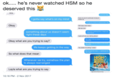 deserved this you'll be okay I gotta say what's on my mind F--- no you're seriously trying to break up I've got to move on and be who I am Okay W-- does that mean We are one something about us doesn't seem right these days I just don't belong here, I hope you understand Layla w-- are you talking about We might find our place in this world someday Okay what are you trying to say? We might find our place in this world someday life keeps getting in the way You better be joking I swear But at least for now..... I gotta go my own way So what does that mearn Whenever we try, somehow the plan Is always rearranged HIGH SCHOOL USICAL Layla what are you trying to say High School Musical Cast 10:16 PM - 2 Nov 2017