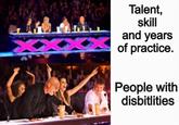 Talent skill and years of practice. People with disbitlities