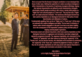 We do not assert that the Koreans' biological constitution is more developed than those of other races. Defining the superiority of a nation according to biological or ethnic characteristics is the practice of reactionary, bourgeois ethnology. Arguing that national characteristics are defined by racial characteristics, bourgeois ethnologists classify people according to skin colours, namely white people as "higher race" and coloured people as a "lower race". They say that only a "higher race" can create advanced civilization. The reactionary ethnological doctrine has been used by imperialists as an ideological instrument for their policy of racial discrimination and obliteration of nations Fundamentally speaking, there can be no "higher race" or "lower race". All the races are endowed with creative intelligence and ability. The low level of civilization of nations under colonial subjugation in the past is not due to any inborn inability but is the consequence of the imperialists' predatory policy and their policy of keeping colonial people in ignorance Reactionary racism and national chauvinism, which were used by imperialists as their ideological instrument for aggression and domination, have been categorically rejected by progressive humanity. The Japanese imperialists, who clamoured for the mission" of "leadership" over other nations by claiming the "superiority" of the 'Yamato race", and the German fascists, who attempted world domination by advertising the "superiority" of the "A---- race", received the judgement of history. In spite of this, the US and other imperialists are still using racism and national chauvinism in justifying their domination and plunder of other nations KIM JONG IL Let Us Highly Display the Korean-Nation-First Spirit 1989-12-28