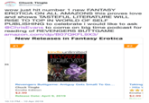 Chuck Tingle @ChuckTingle wow just hit number 1 new FANTASY EROTICA ON ALL AMAZONS this proves love and showS TASTEFUL LITERATURE WILL RISE TO TOP IN WORLD OF SELF PUBLISHING to celebrate i would like to ask @ChrisEvans to come on big time podcast for reading of REVENGERS BUTTGAME amazon.com/dp/B07QKFL9X3/ New Releases in Fantasy Erotica #1 #2 kindleunlimited REVENGER BUTTGAM ANTOUY GETS SMALL TO GO INTO THAMOS BUT es Taking Mila Y Revengers Buttgame: Antguy Gets Small To Go... Chuck Tingle Kindle Edition $2.99 Release Date: April 9, 2019 Kindlel $2.99 10:13 PM-10 Apr 2019