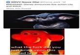 WDVV Nooze 2Dai @theme_park 1d BREAKING: Disney announces live-action Lilo and Stitch Show this thread what the f--- did you just bring upon thi:s cursed land