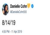 Danielle Cohn DanielleCohn555 8/14/19 4:55 PM-11 Apr 2019