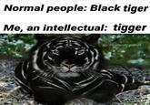 Normal people: Black tiger Me, an intellectual: tigger Chumanity.gone26