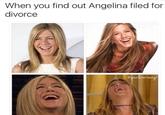 "Meme":/memes/memes of Jennifer Aniston smiling after hearing that brangelina are breaking up. Meme taken from a list of "26 memes":https://cheezburger.com/8201733/26-random-memes-that-will-bring-some-pleasure-to-your-life from cheezburger. 