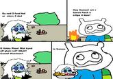 Phon meets Samon An old Phon da Humen comic I did years ago.
NOTE: Samon was not created by me at all
Looking back now and comparing to another Dolanified version of Finn the Human, I kinda hate Phon da Humen now (Though I still like the gag of him being a bloodthirsty cannibal).