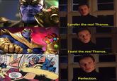 l prefer the real Thanos I said the real Thanos. DRAT! 日日 OOPS! DROPPED THE COSMIC CUBE! Perfection