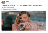 ellis @bpsdaughter TAYLOR SWIFT YOU AMAZING WOMAN. #TaylorSwift #TaylorSwiftME 11:57 AM -26 Apr 2019