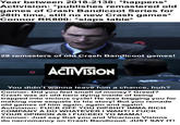 I'm just afraid that Activision wont release actually new games of Crash Bandicoot series. We will get only remasters but that's not the real deal. Meme is a funny joke but the situation is not so funny.