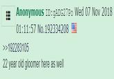 Anonymous ID:gADG27Po Wed 07 Nov 2018 01:11:57 No.192334208 E >>192283105 22 year old gloomer here as well