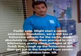 Meme of Michael from "the office":/memes/subcultures/the-office and running a race after he ate a lot of alfredo pasta. Meme taken from a list of "23 amusing office memes":https://cheezburger.com/8279045/23-amusing-office-memes-to-peruse-in-your-own-boring-workplace from cheezburger. 
