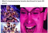 Men's testosterone levels declined in last 20 years a MIN READ