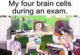 My four brain cells during an exam
